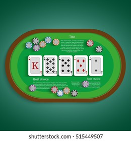 Poker table with a combination of high card