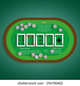 Poker table with a combination of six low
