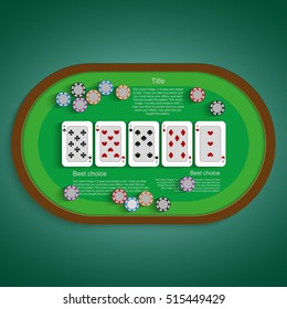 Poker table with a combination of two pairs