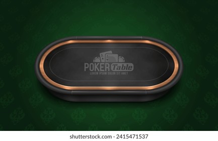 Poker table with dark cloth. Vector illustration.