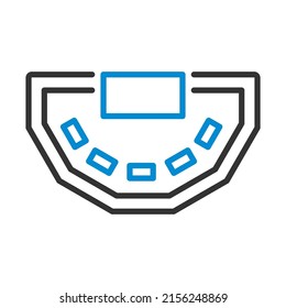 Poker Table Icon. Editable Bold Outline With Color Fill Design. Vector Illustration.