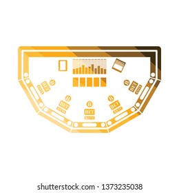 Poker table icon. Flat color design. Vector illustration.