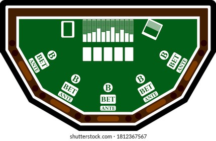 Poker Table Icon. Flat Color Design. Vector Illustration.