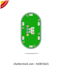 poker table icon, vector casino icon, isolader poker table sign