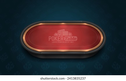 Poker table with red cloth. Vector illustration.