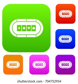 Poker table set icon in different colors isolated vector illustration. Premium collection