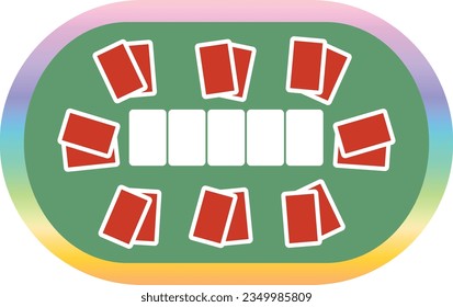 Poker table vector image or clipart