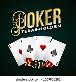 Poker texas holdem background with element card and chips