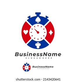 Poker Time logo vector template, Creative Domino logo design concepts