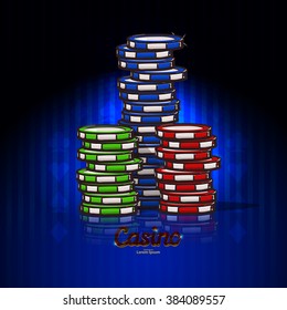 poker vector background, abstract casino background, game background for your design, poker chips