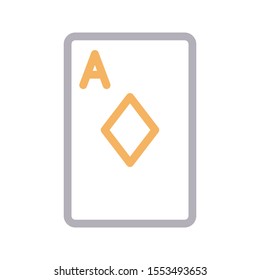 poker vector colour line icon