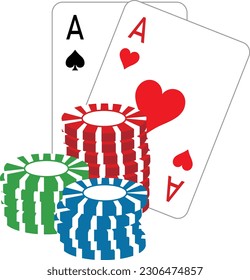 Poker-Vektorbild oder Clipart-Kunst
