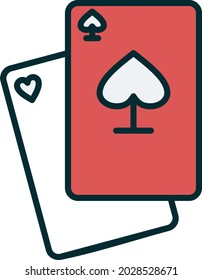 Poker Vector Line Two Color Icon Design