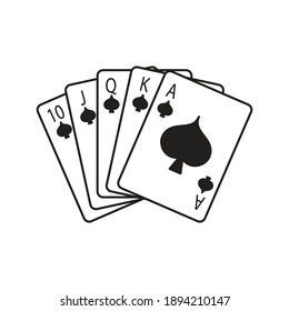 poker, vegas, gamble, card, game, vector icon, isolated on white background, vector illustration