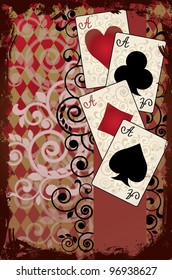 Poker vintage banner , vector illustration