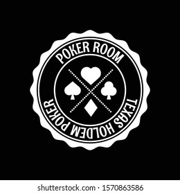 Poker vintage label emblem or badges design. Vector illustration.