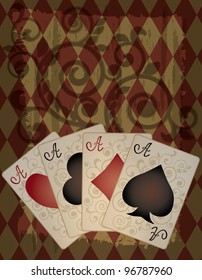 Poker wallpaper in retro style, vector illustration