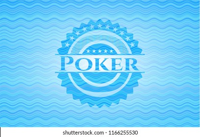 Poker water representation emblem background.