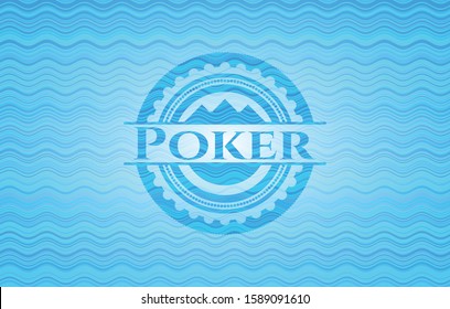 Poker water wave emblem background. Vector Illustration. Detailed.