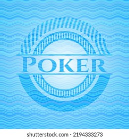 Poker water wave representation style emblem. Vector Illustration. Detailed. 