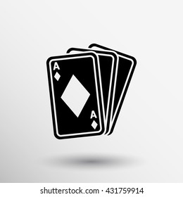 Poker website concept icon card slot sign.