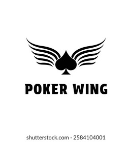 poker wing ace logo design creative idea