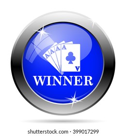 Poker winner icon. Internet button on white background. EPS10 vector
