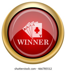 Poker winner icon. Internet button on white background. EPS10 vector.
