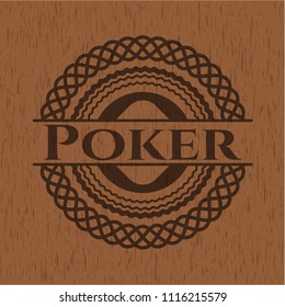 Poker wood emblem. Retro