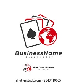 Poker World logo vector template, Creative Domino logo design concepts