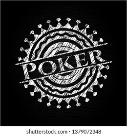 Poker written on a chalkboard