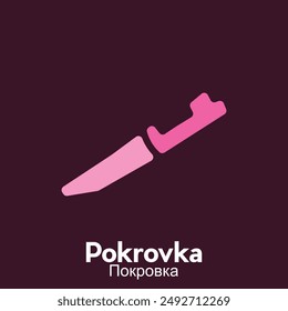 Pokrovka City Map flat icon illustration, Vector map of Kazakhstan with named governance and travel icons template