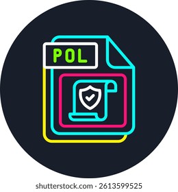 POL Line Multi Colour Circle