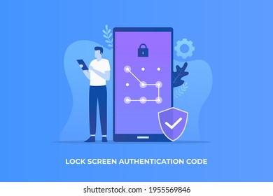 Pola lock screen illustration concept. Illustration for websites, landing pages, mobile applications, posters and banners.