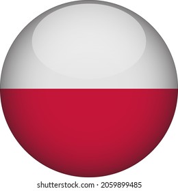 Polen 3D-Länderflaggensymbol