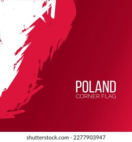 poland abstract brush stroke flag top corner frame illustration for national event or independence day