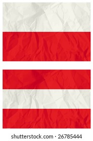 Poland and Austria flags, vector illustration