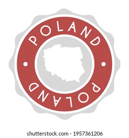 Poland Badge Map Vector Seal. National Symbol Country Stamp Design Icon Label. 