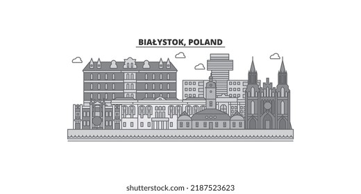 Poland, Bialystok city skyline isolated vector illustration, icons