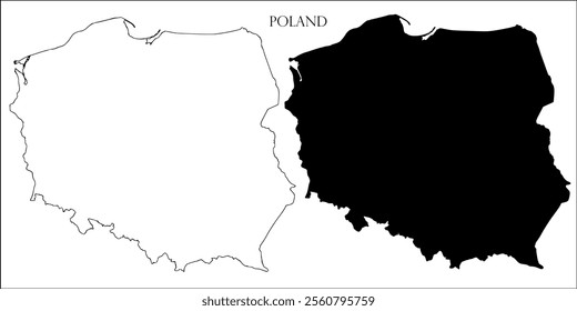 Poland Blank Map, Poland Map Outline Vector Images