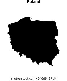 Poland blank outline map design