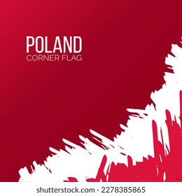 poland bottom corner frame brush stroke flag background with space for text illustration for national event day