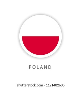 Poland Button Flag Vector Template Design Illustrator