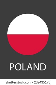 Poland circle flag - vector icon