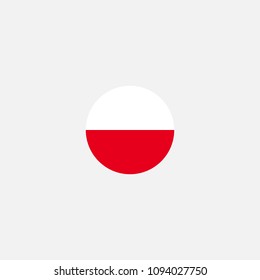 Poland Circle Flag Vector Illustration