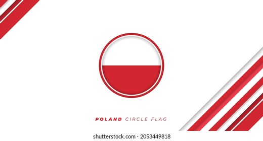 Polnische Kreisflagge Vektorgrafik. Polen Independence Day Design. Gute Vorlage für Polnische Nationales Veranstaltungsdesign.