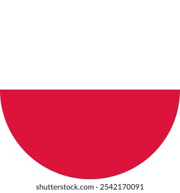 Poland Circle Flag, Circle Flag of Poland, Vector Images