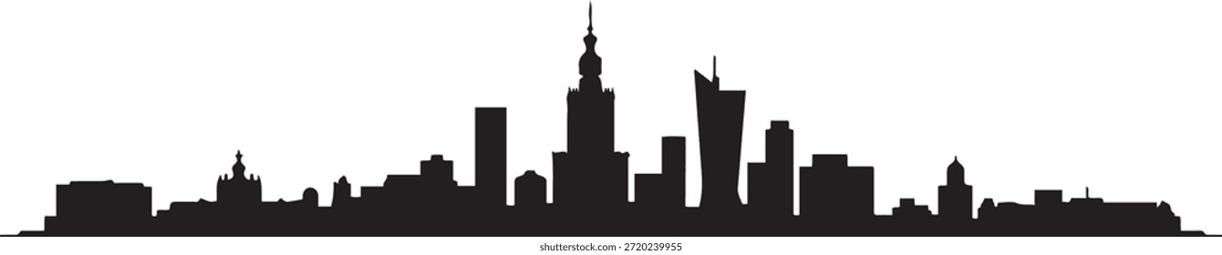 Skyline de la ciudad de Polonia. silueta negra del Vector del diseño