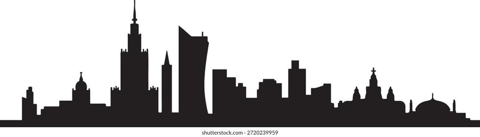 Poland City Skyline. design Vector black silhouette
