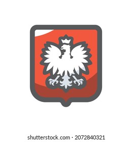 Poland coat of arms Vector icon Cartoon illustration.